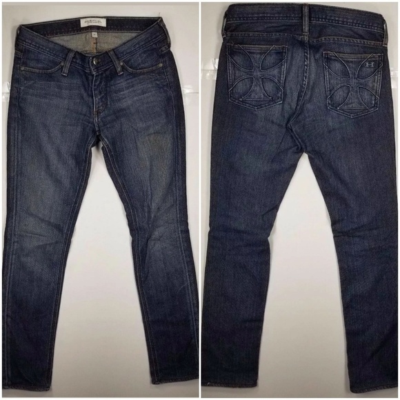 Habitual Sz 26 Jeans Slim Straight Leg Low Rise Dark Wash Y2K 90s - Picture 4 of 8